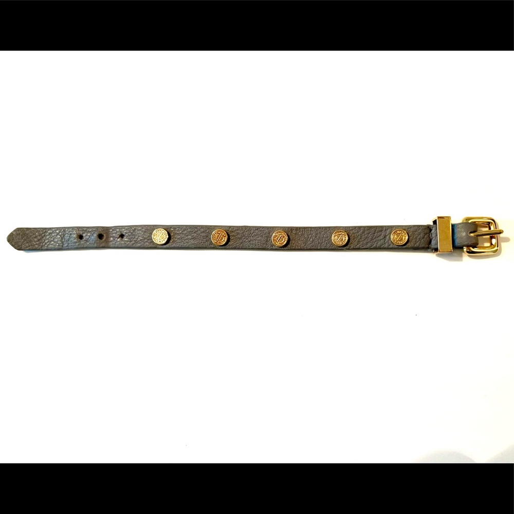 Marc by Marc Jacobs grey leather and gold tone bracelet
